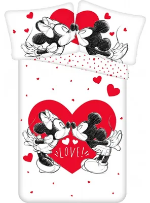 Obrázok produktu pre Posteľná bielizeň Mickey and Minnie Love 05 140 x 200, 70 x 90 cm