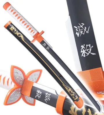 Produktbild von Anime Cosplay Katana Shinobu Kocho Holzschwert Kimetsu no Yaiba Schwert Black Edition - 80 cm