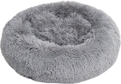 Produktbild von SCHLAFSOFA L   Katzenbett Donut rund flauschige Plüsch mit Rand PABLO Grau L