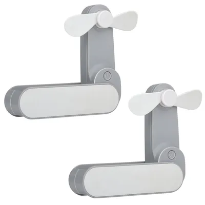 Produktbild von 2er Set Tragbarer Akku Handventilator Faltbar Mini Ventilator mit 2 Stufen Aufladbarer Reiseventilator USB-C für Reisen, Büro & Outdoor
