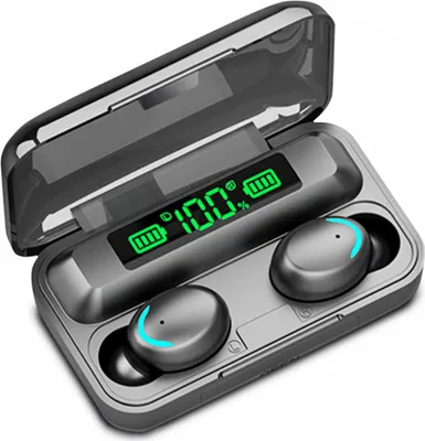 Produktbild von Bluetooth 5.0 Wireless Stereo TWS-Headsets Touch Kopfhörer In-Ear Headset Kopfhörer + 3500mah Ladebox+4x Ohrkappe,Schwarz,Für Huawei Xiaomi Iphone Samsung-Handy