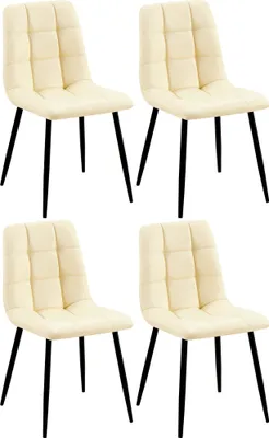 Produktbild von 4er Set Esszimmerstuhl HLO-CP11 Kunstleder creme