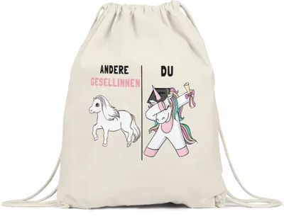 Produktbild von Andere Gesellinnen Du Turnbeutel Gymsack  Pferd Einhorn Geschenkidee Lustig Ausbildung Berufsschule