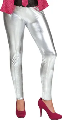 Produktbild von Glanz-Leggings silber, Größe:S/M