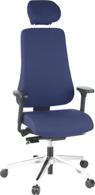 Produktbild von hjh OFFICE Profi Bürostuhl PRO-TEC 400 Ergonomischer Schreibtischstuhl mit Armlehnen (höhenverstellbar) Stoff Dunkelblau Drehstuhl für Büro, Zuhause