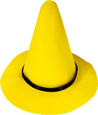 Produktbild von Halloween Hexenhut Spitz Gelb Filz Zauberer Zylinder Hut Große Krempe Anziehhut Cosplay Accessoire Trick-or-Treating Party Kostüm
