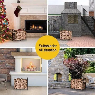 Obrázok produktu pre Famanu kovový regál na drevo – praktický a stabilný, 65 x 33 x 61 cm