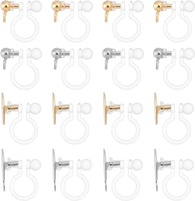 Imagen del producto de Clips para pendientes transparentes, de plástico tipo U, 32 unidades, para la creación de joyería artesanal