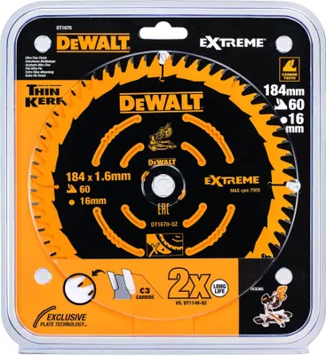 Produktbild von DeWalt ELITE Kreissägeblatt 184/16 mm 60Z, Handkreissägeblatt