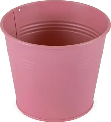 Produktbild von Blumentopf aus Metall in rosa 14 x 13 cm
