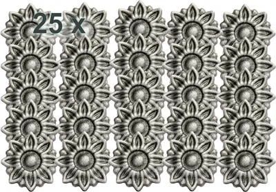 Produktbild von UHRIG 25x Kleine Blüte Ø 56mm, massive Stahl Zierblume, Schmiedeeisen für Geländer, Zaun uvm.