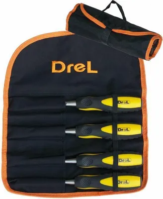 Produktbild von Drel Holz Meißel Flach Set, 4Set. 6/12/20/25Mm