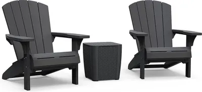 Produktbild von Keter Loungeset Troy Adirondack 3-teilig bestehend aus 2 Troy Adirondacks und einem Luzon Beistelltisch