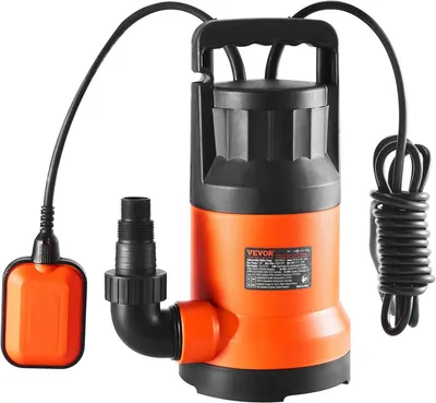 Image de Pompe submersible - Pompe à eau - 400W - 9500 litres/heure - Hauteur de refoulement de 7,9 mètres - 2510 gallons par heure - Adaptée pour les jardins et les étangs