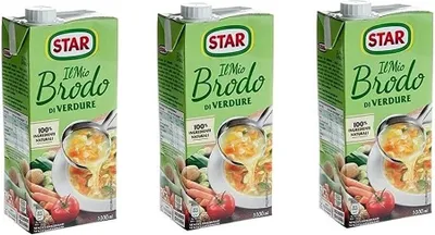 Produktbild von 3 x Star Brodo Vegetarische Brühe flüssig, reich an Geschmack, fertige Mahlzeiten, 1 l