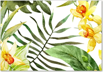 Produktbild von Tulup® Glas-Bild - 100 x 70 - Wandbild aus Glas - Wandkunst - Wandbild hinter gehärtetem Sicherheitsglas - Blumen & Pflanzen - Tropische Blumen - Gelb