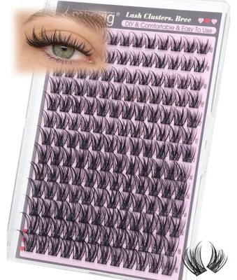 Productafbeelding van Kunstwimpers, zelf aan te brengen, in clusters, 10-16 mm, C-krul, 156 stuks, wispy, natuurlijk