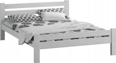 Produktbild von Bett 120x200, Bettrahmen, Holzbett mit Lattenrost | Massives Kiefernholz | Stabil & Langlebig | 210x132x72 cm (BxTxH) | Weiß