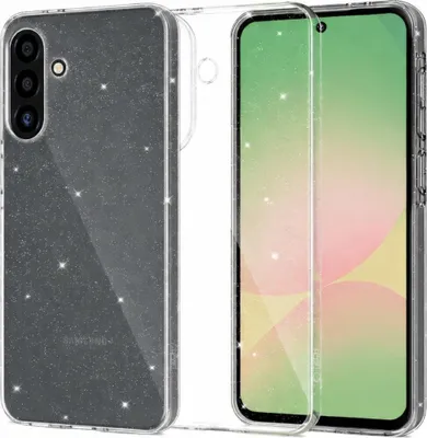 Obrázok produktu pre Puzdro na mobilný telefón Galaxy A57 5G, Tech-Protect FlexAir, priehľadné s trblietkami