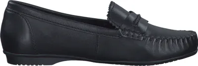 Produktbild von MARCO TOZZI Damen Slipper Leder Ballerina Loafer Ziernaht 2-24225-42, Größe:37 EU, Farbe:Schwarz
