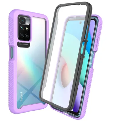 REEKIL Cover Xiaomi Redmi 10A/Redmi 9C, con Protezione per Schermo Incorporata, 360° Gradi Rugged Trasparente Custodia Antiurto AntiGraffio Silicone Protezione ​Totale ​Custodia Nero