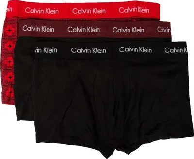 Immagine prodotto di Confezione 3 boxer CK CALVIN KLEIN  uomo elastico a vista tripack underwear articolo NB3055A LOW RISE TRUNK 3PK, size XL / IN 40-42 / cm.102-107, Cotone 95%,Spandex 5%