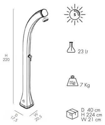 Immagine prodotto di Doccia solare ARKEMA HAPPY H120 25 L