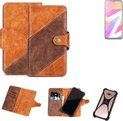Produktbild von K-S-Trade Handyhülle Schutzhülle Bookstyle Case Wallet-Case kompatibel mit Lava Z3 Pro Cover Klapphülle Kantenschutz Smartphone dunkelbraun braun