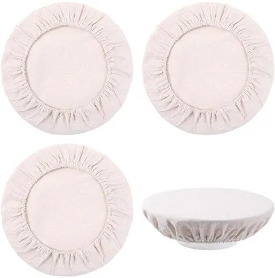 Produktbild von 4er-Set Reisfolie für Teig, 19 cm, wiederverwendbare Lebensmittelbeutel, Reismantel, Stoffbesatz für Brotreismantel