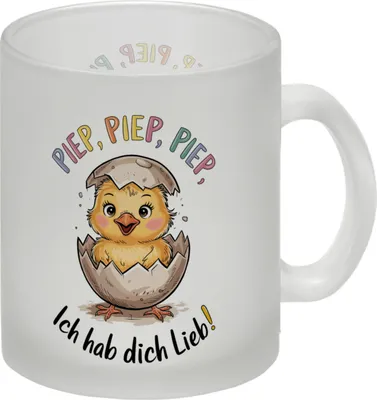 Produktbild von Ich hab dich lieb Küken Glas Tasse