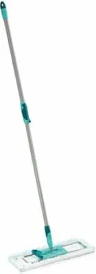 A flat mop with a telescopic handle against a white background.