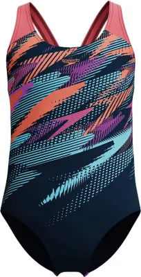 Produktbild von Speedo Mädchen Badeanzug Digi Placement Splashback Navy/Blau