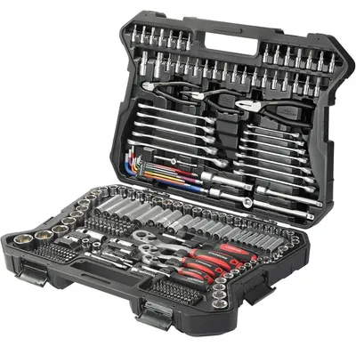 Image de Jeu d'outils pour mécanicien, 314 pièces, en acier chrome-vanadium, avec mallette