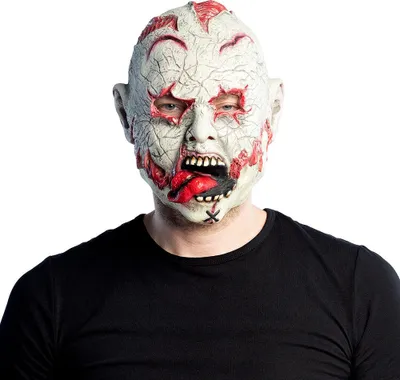 Produktbild von Boland Zombie Maske Latex Untoter mit Wunden und gebrochenem Kiefer für Erwachsene