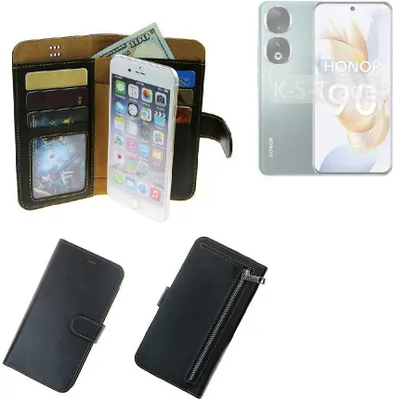 Produktbild von K-S-Trade Schutz Hülle kompatibel mit Honor 90 Pro Klapphülle Case Phone cover Slim Handytasche Handy Hülle schwarz aus Kunstleder (1 Stk)