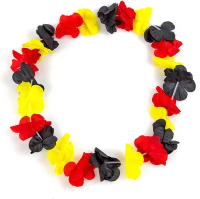 Produktbild von Deutschland Hawaii Kette Umhang Kranz Schwarz Rot Gold Fanartikel EM WM Fußball