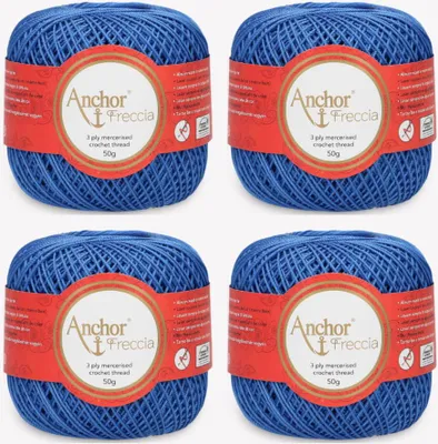Imagen del producto de 4 ovillos de hilo Anchor Freccia 6, ideal para ganchillo y encaje (Color 00142)