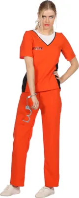 Produktbild von Gevangene Damen "Jailbird" Oranje Kostüm 40