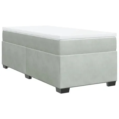 Produktbild von Boxspringbett mit Matratze Hellgrau 90x190 cm Samt