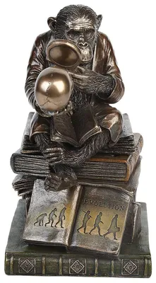 Darwinismus-Figur aus Harz, Bronze, 17,5 cm