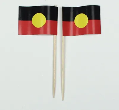 Produktbild von Party-Picker Flagge Aborigines Australien Papierfähnchen in Spitzenqualität 25 Stück Beutel