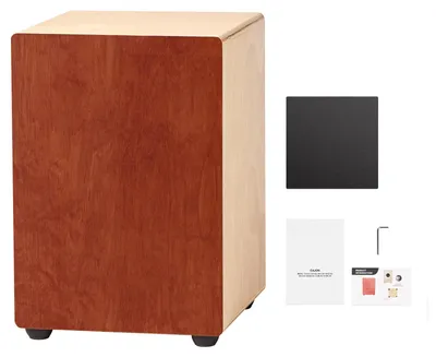 Produktbild von Cajon, Kistentrommel mit internen Gitarrensaiten, leichte Drum-Box aus Holz, tragbares Trommel-Musikinstrument aus mit Silikonfüßen