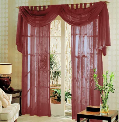 Produktbild von Voile komplett GARDINEN SET 3tlg., Bordeaux, 60999
