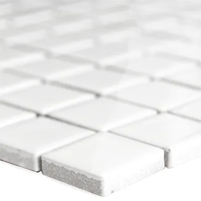 Produktbild von Keramik Mosaikfliesen Adrian Weiß Glänzend Quadrat 23