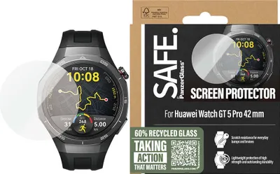 Produktbild von PanzerGlass SAFE. by ® Displayschutz Huawei GT5 Pro | 42mm, Huawei, Huawei - Watch GT 5 Pro 42mm, Trockene Anwendung, Kratzresistent, Schockresistent, Transparent, 1 Stück(e)