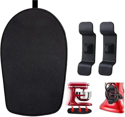Immagine prodotto di Tappetino decorato per robot da cucina da 6-8 litri, accessori da cucina neri, 38 cm x 22 cm x 3 mm, per robot da cucina con testa ribaltabile