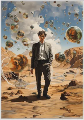 Produktbild von Wallario Wandbild Reflektionen der Zeit, Größe: 70,30 x 100,30 cm, Poster mit weißem Kunststoffrahmen