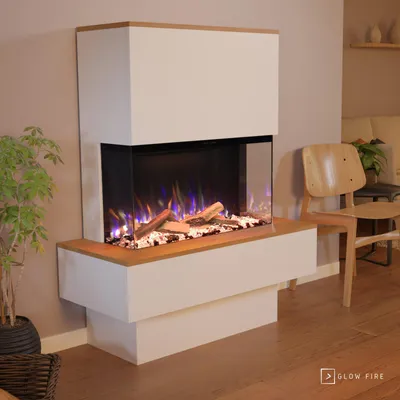 Produktbild von Glow Fire Elektrokamin 'PR18' in Weiss | LED Standkamin in weiß mit Heizung (1500 W) | BxHxT: 111,9x138,4x35cm