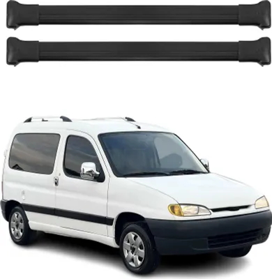 Image de Barres de toit transversales pour Peugeot Partner 1996-2008 Noir Aluminium