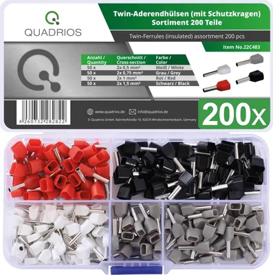 Obrázek produktu pro Quadrios 22C483 Sada koncovek drátů částečně izolovaných 200 ks
